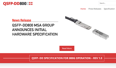 QSFP-DD800 MSA выпускает начальную спецификацию приемопередатчика 800G