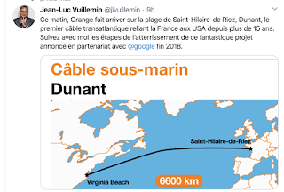 Трансатлантический кабель Google Dunant прокладывается в Сен-Илер-де-Риз